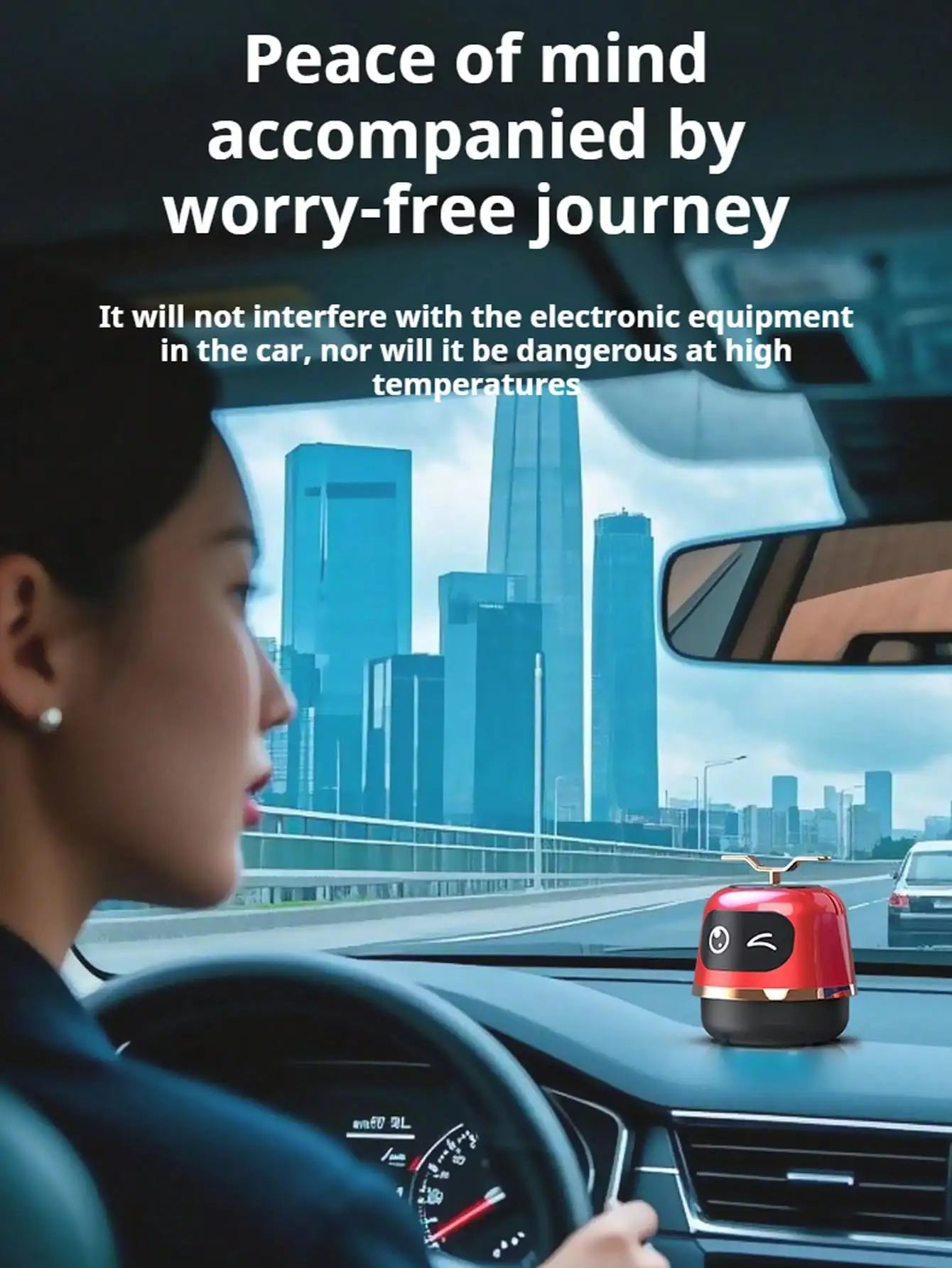 1pc Robot Car Air Freshener, Automotive Perfume Essential Oil, Center Console Decoration, High-Grade Solar-Powered Rotating Air