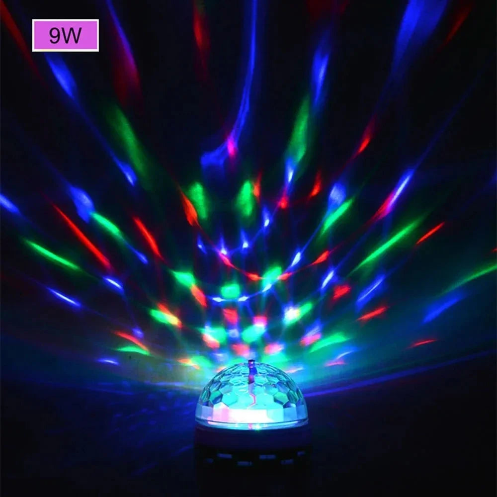 E27 Disco Light Rotating RGB Party Lamp LED Strobe Light Crystal Disco Bulb for Birthday Party Club Bar KTV Halloween Christmas