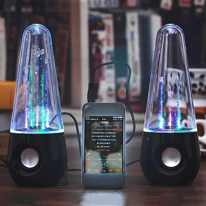 2PCS Dancing Water LED Speakers for PC & Laptop Audio