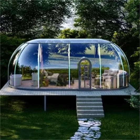 Cheap Sale Luxury Transparent Camping Hotel Round Polycarbonate Luxury Prefabricated Dome HouseDeposit price