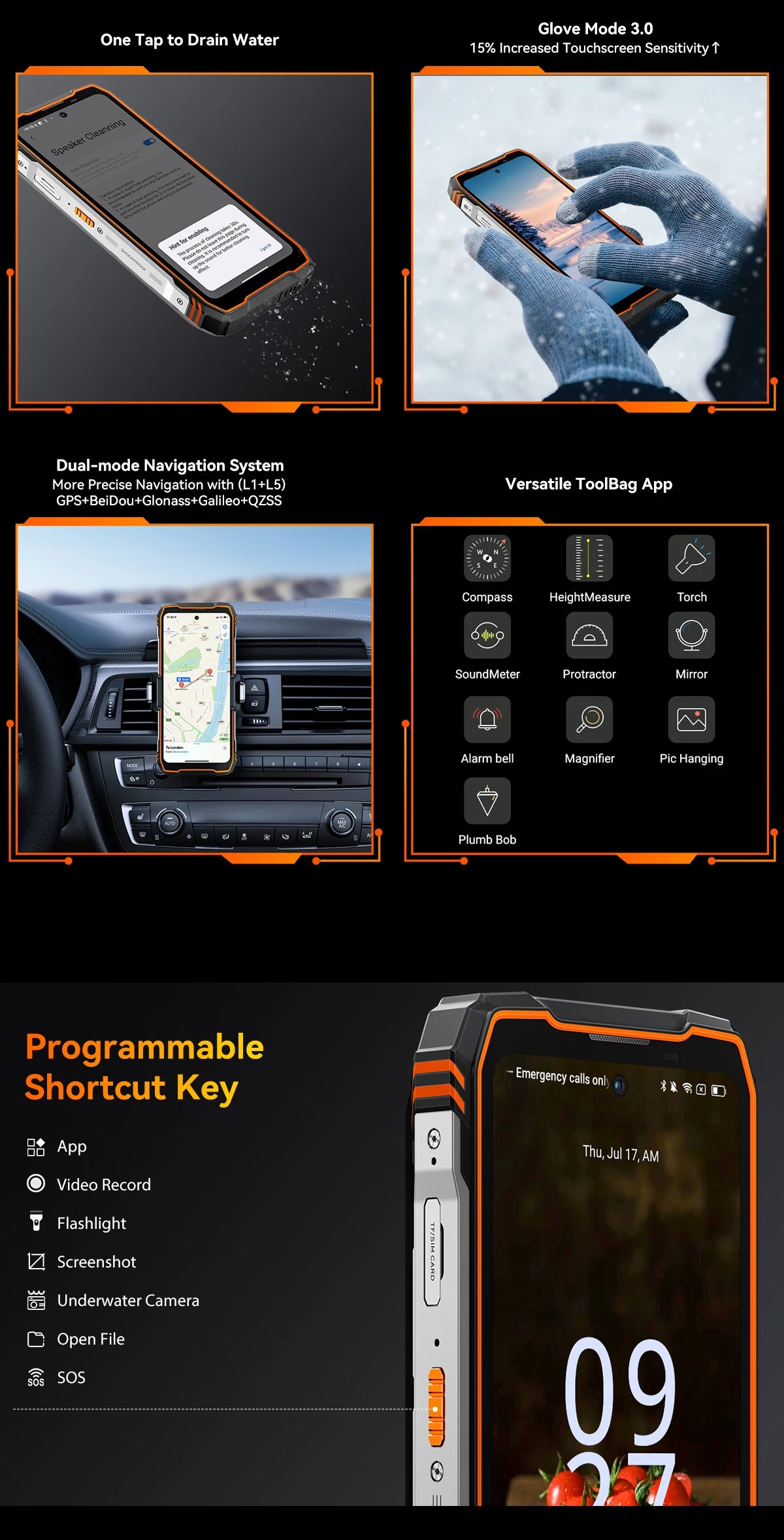 【World premiere】Blackview Oscal TANK 1 Rugged SmartPhone 5G MediaTek Dimensity 7050 6.78" 2.4K 120Hz Display 20000mAh NFC 64MP