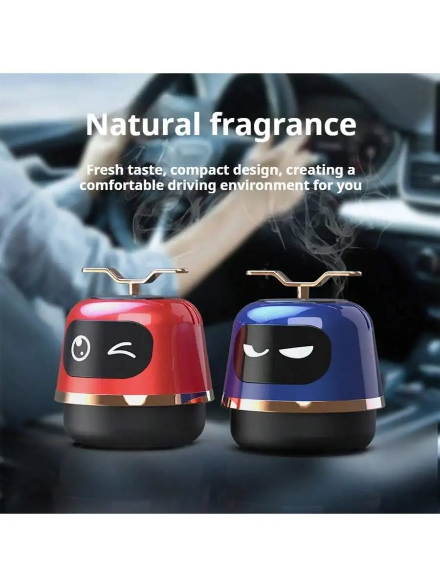 1pc Robot Car Air Freshener, Automotive Perfume Essential Oil, Center Console Decoration, High-Grade Solar-Powered Rotating Air