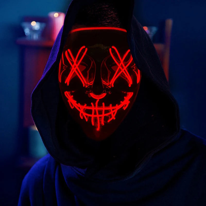 Led Light Emitting Masks Holiday Spooky Dress Up Props Halloween Play Role Masks Masquerade Masks