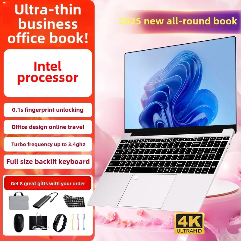 Long-Term Battery Life, 2025 New Ultra-Thin Notebook, I7-Level Processor, Business Office All-Round Laptop with High Value