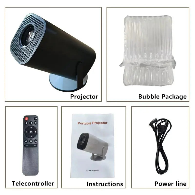 Portable P30 Smart Mini Projector: Android 11,WiFi 6 Connectivity,4K/1080P Compatibility,1280×720P Native,Ideal for Home Cinema