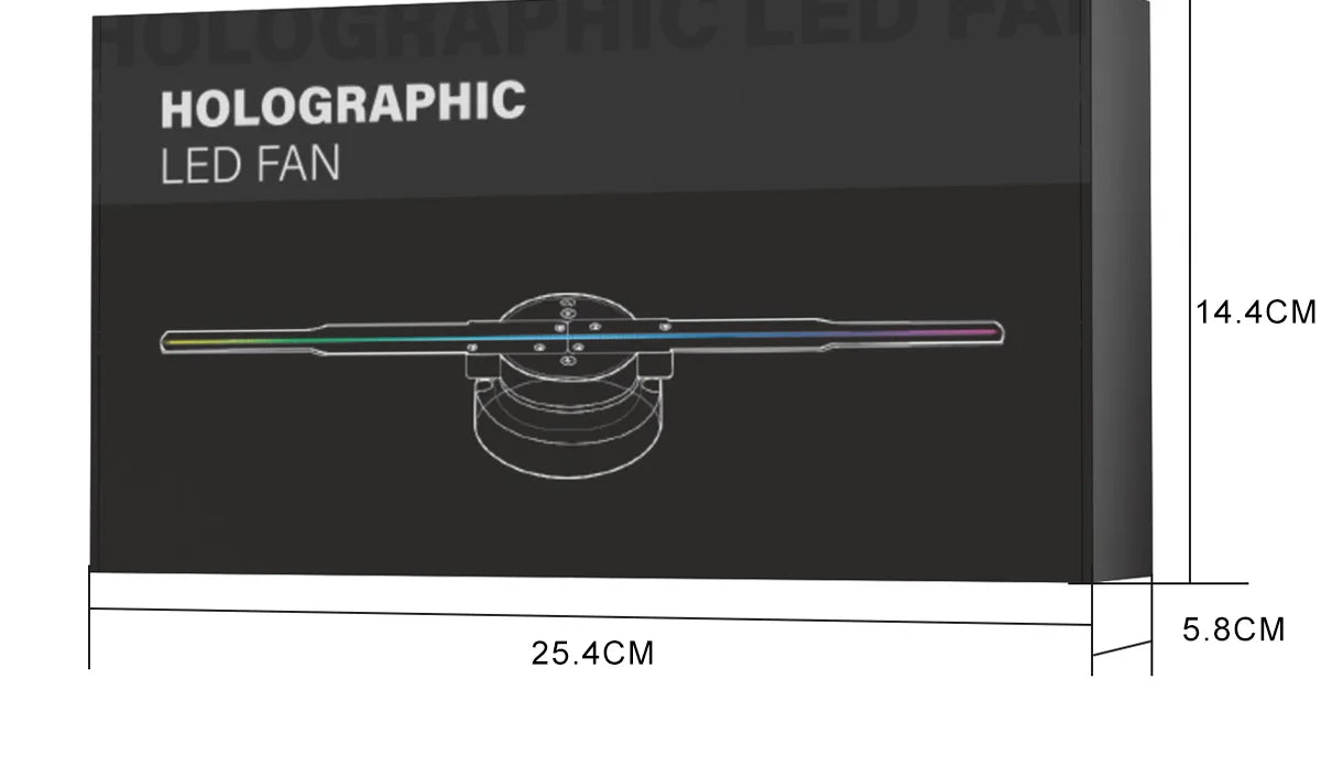 42cm 3D Holographic Fan Projector | WiFi + App Control | DIY Logo & Video | 244 LED Beads | VIGAOT