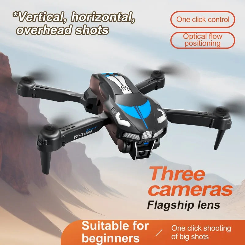 YT-1 Drone 4k Profesional Triple Camera Professional Obstacle Avoidance Optical Flow Positioning  Aerial Photography Quadcopter