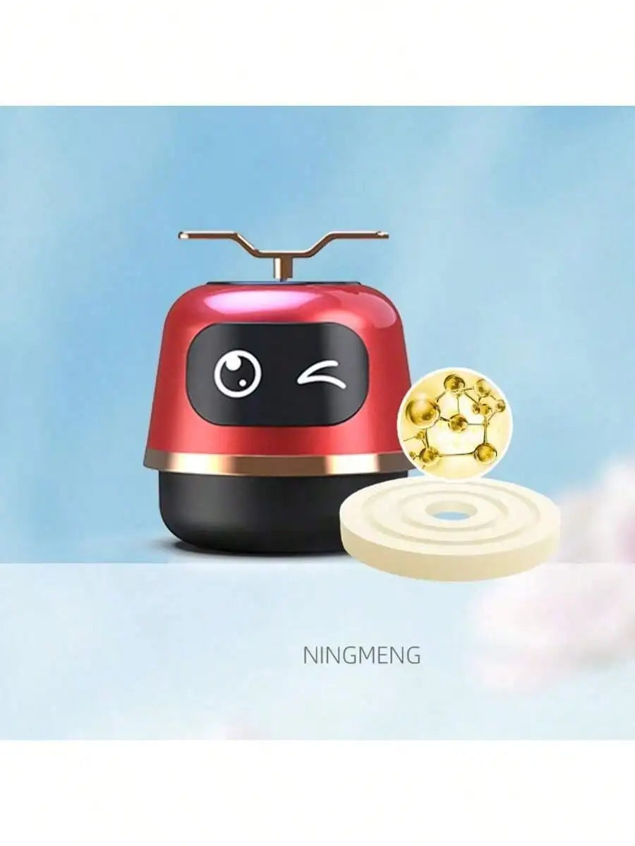 1pc Robot Car Air Freshener, Automotive Perfume Essential Oil, Center Console Decoration, High-Grade Solar-Powered Rotating Air