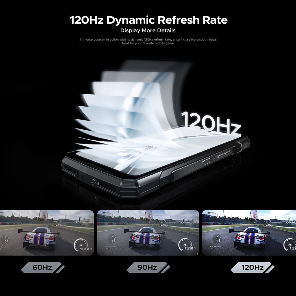 DOOGEE V40 5G Rugged Phone 6.78" FHD 120Hz Display Dimensity 7300 5G 12GB+512GB 8680mAh Battery 108MP Camera NFC Android 14