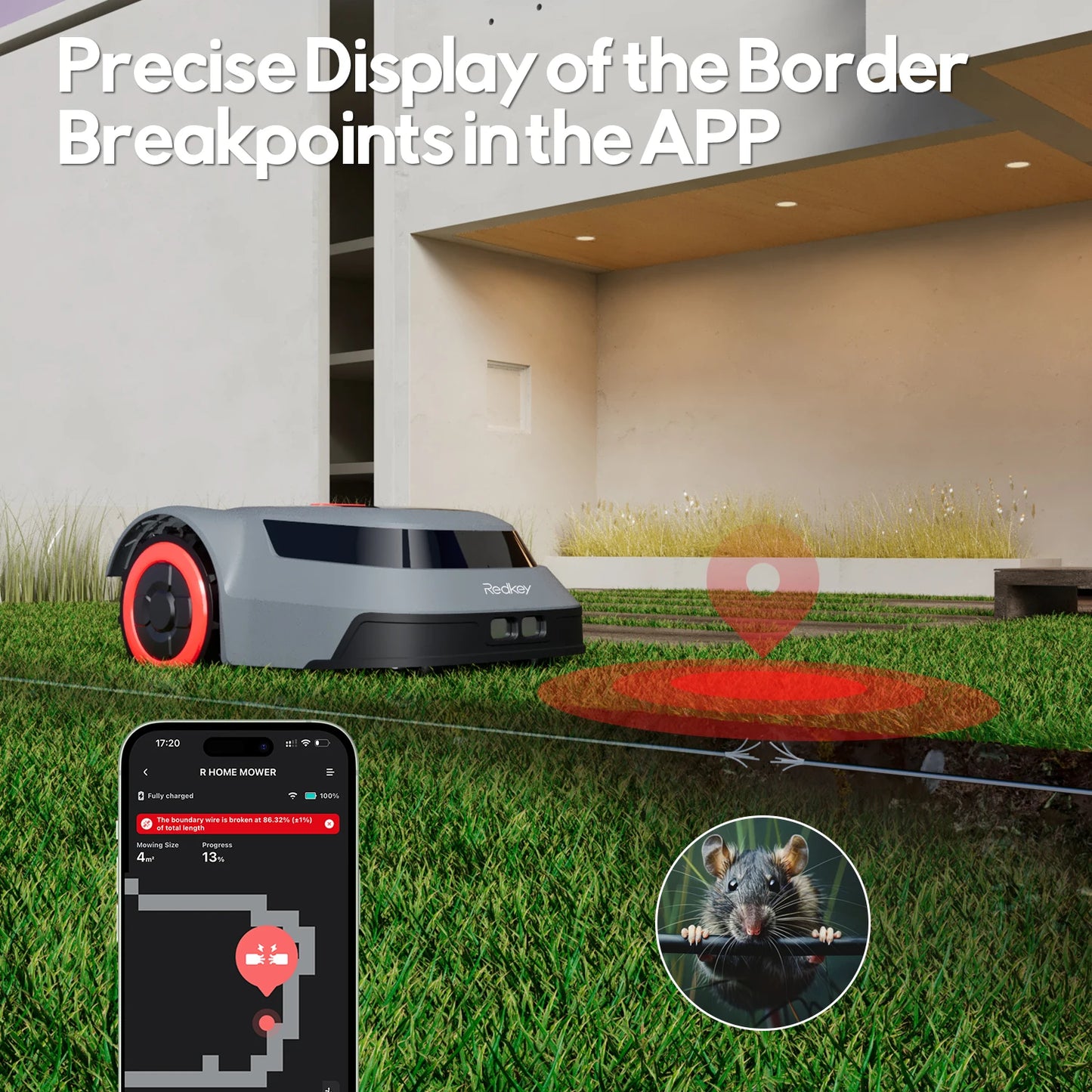 Redkey Robotic Lawn Mower | MGC500 / MGC1000 | C-TOF Navigation | 45% Climb | IPX6 | App Control | Auto Charging