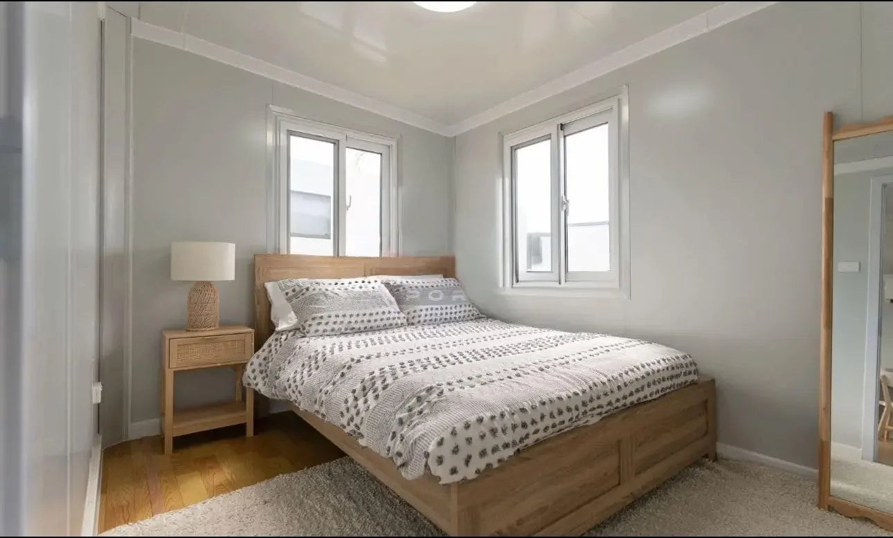 Portable Prefab Tiny Home for Sale, 40ft Modular Home - with 2 Bedrooms, 1 Kitchen & Bathroom, Expandable Container House to