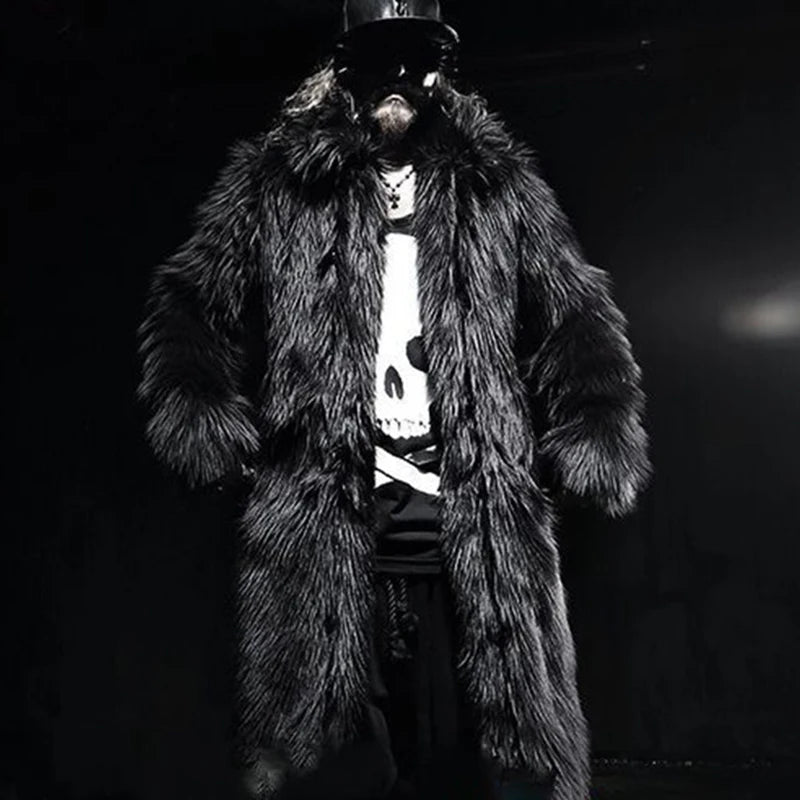 PFHQ Men's Faux Fur Coat Thickened Cotton Warm Darkwear Comfortable Heavy Industry Male Long Length Windbreakers Autumn 21Z2161