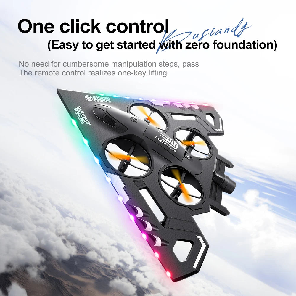 V22 3 in 1 RC Glider Helicopter 2.4G EPP Stunt Gravity Sensing Foam Fighter Remote Control Airplane With Color Light Boy Toy