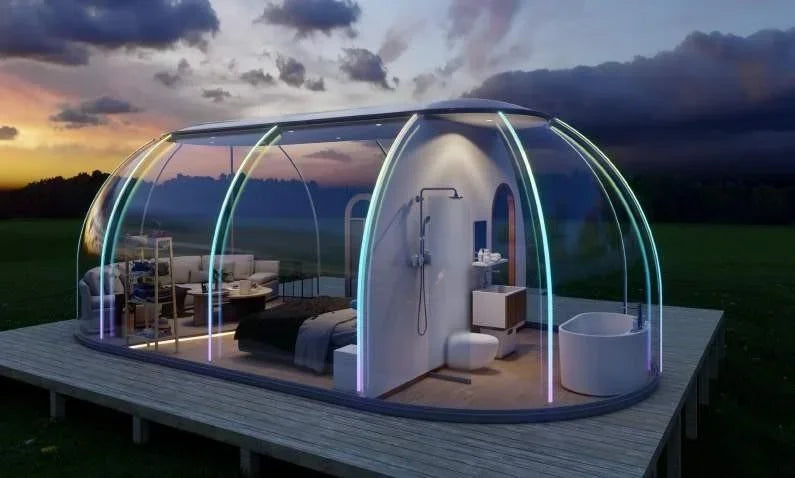 Cheap Sale Luxury Transparent Camping Hotel Round Polycarbonate Luxury Prefabricated Dome HouseDeposit price