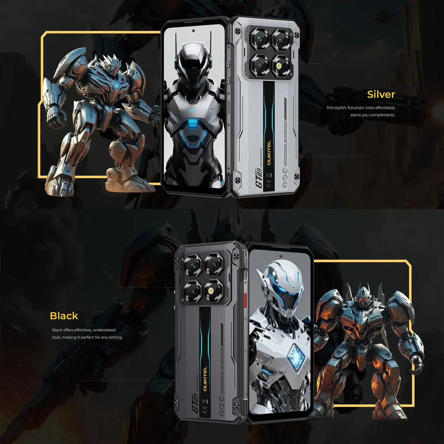 Oukitel WP60 Rugged Phone 12GB/16GB+512GB Night Vision 108MP Camera 7.2'' Android 15 Dimensity 7025 10000mAh NFC 5G Smartphone