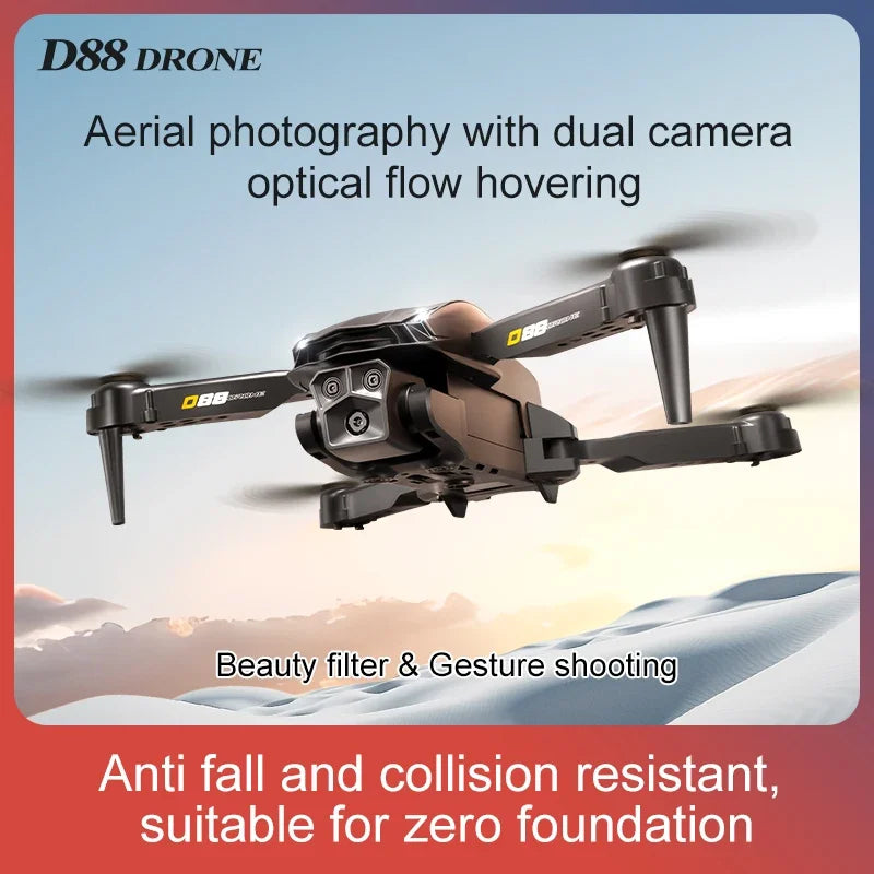 Lenovo D88 Drone 8K HD Dual Camera Professional Aerial Photography Optical Flow Hovering Gesture Shooting Folding Brushless UAV