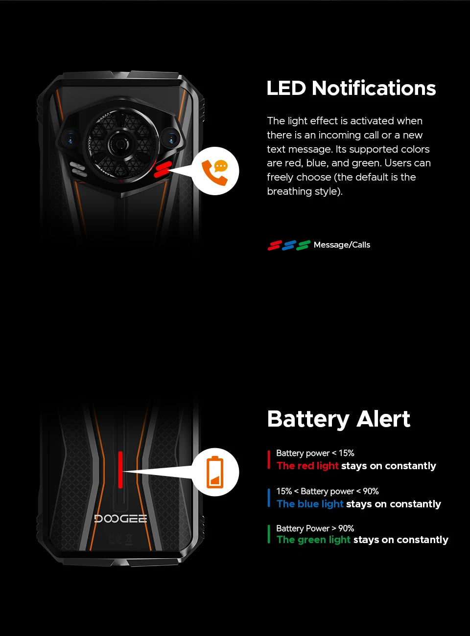 DOOGEE S Punk Pro Rugged Phone 128dB Speaker 8GB RAM 512GB ROM 6.6'' FHD+ Display 10800mAh Battery 50MP AI Camera NFC Smartphone