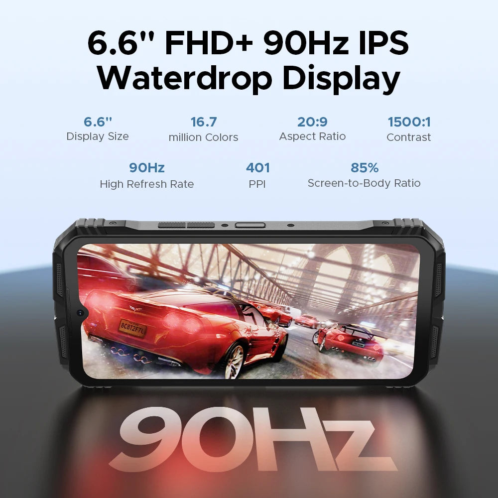 DOOGEE S Punk Pro Rugged Phone 128dB Speaker 8GB RAM 512GB ROM 6.6'' FHD+ Display 10800mAh Battery 50MP AI Camera NFC Smartphone