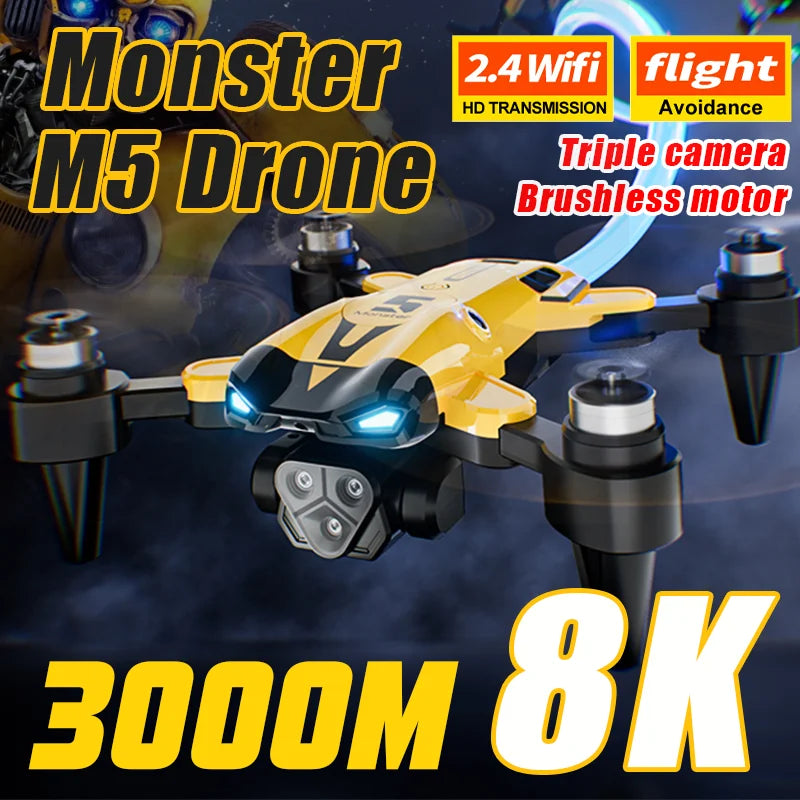 KBDFA New M5 Max Drone 8K Professinal 4K HD Camera Wide Angle Optical Flow Localization Brushless Motor RC Quadcopter Apron Sell